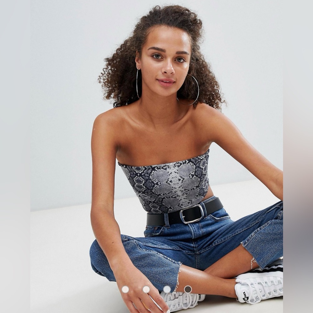 Bershka Gray snake print tube top